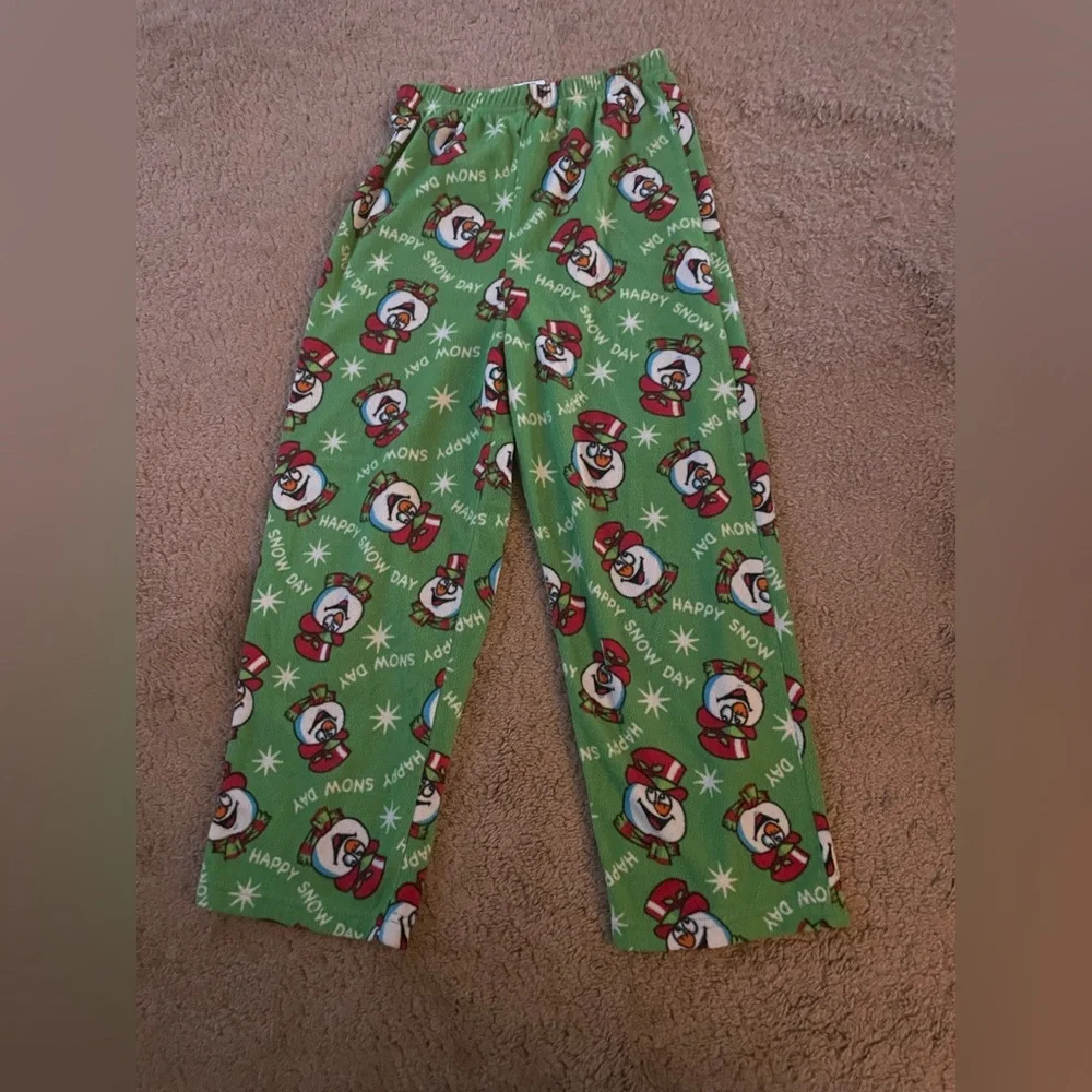 Mad Dog Concepts Boys size L 10/12 Fleece Pajama Lounge Pants Snowman Print